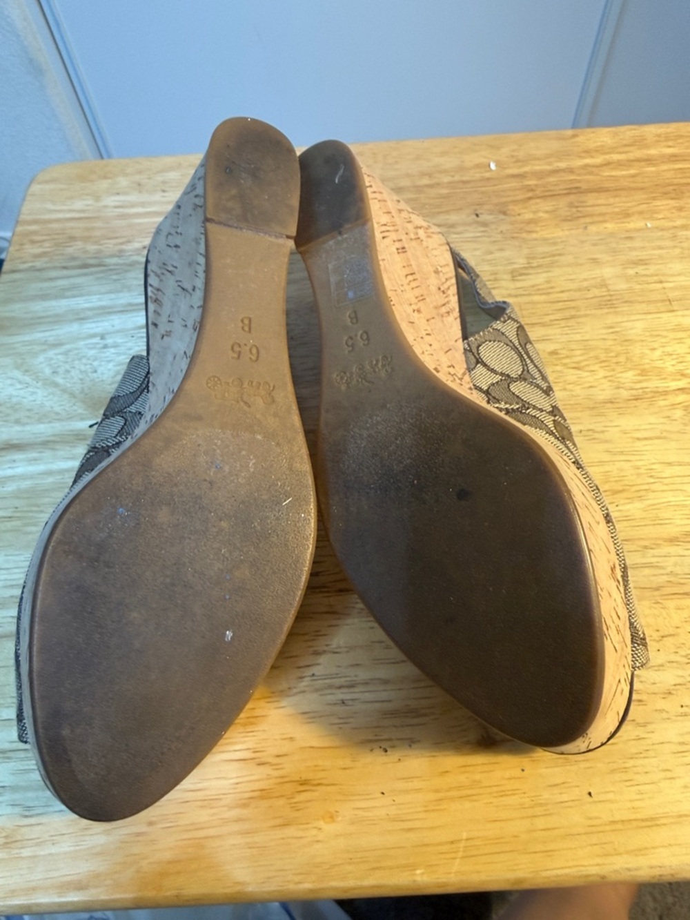 Coach Brown Signature Canvas Peep-Toe Slingback Mules - Picture 5 of 5